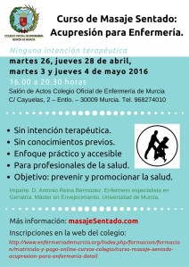 Curso de acupresión y masaje simple para Enfermería en el Colegio de Murcia